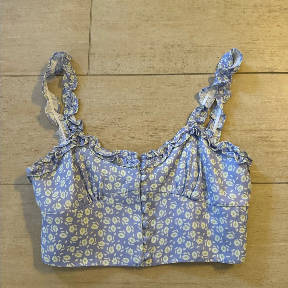 Zara Floral Cropped Tank